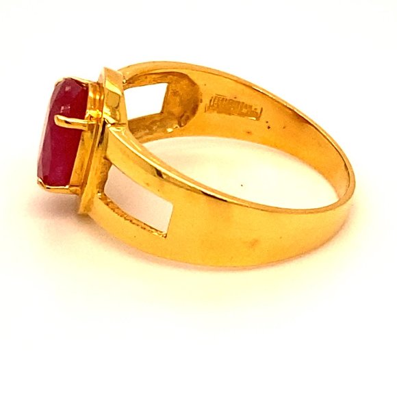 GIA Certified Ruby 2.66ct Solid 21K Gold Ring - Picture 7 of 9